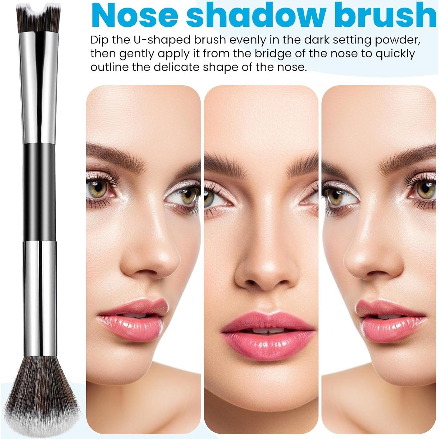 Brocha de Contorno de Nariz 2 en 1 QfwdfcTrenz - Precisión y Versatilidad