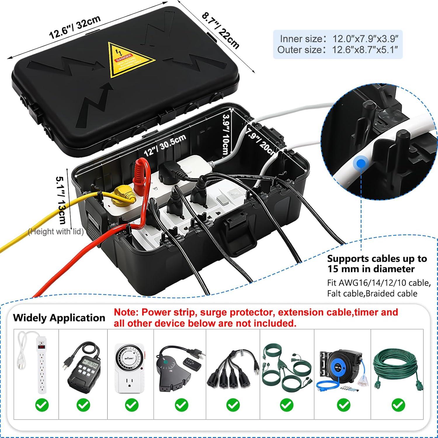 Caja Eléctrica Grande Hrensaw IP54 para Exterior 3 Piezas