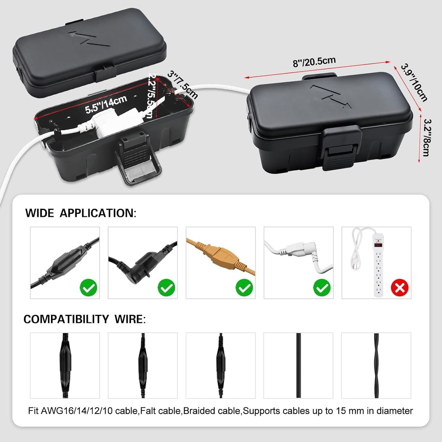Caja Eléctrica Grande Hrensaw IP54 para Exterior 3 Piezas