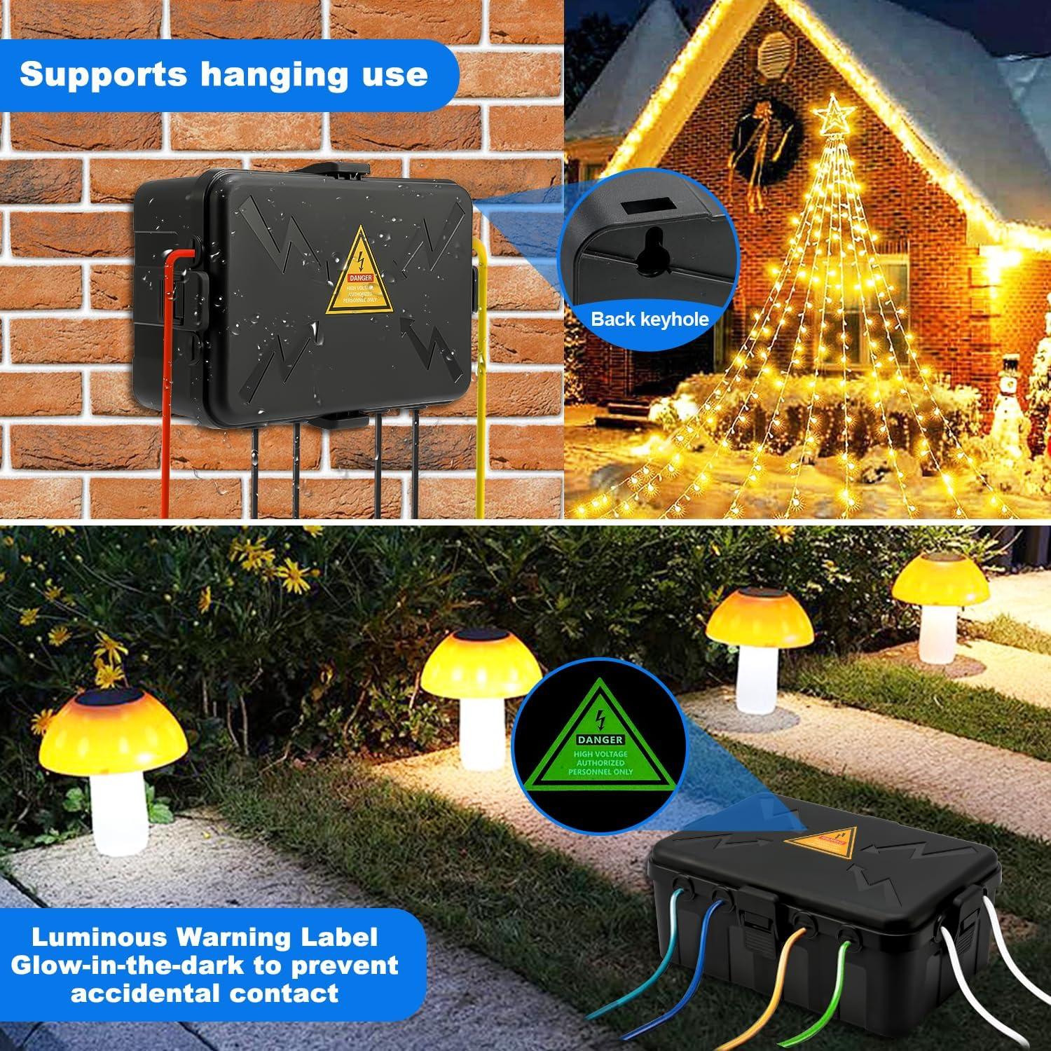 Caja Eléctrica Grande Hrensaw IP54 para Exterior 3 Piezas