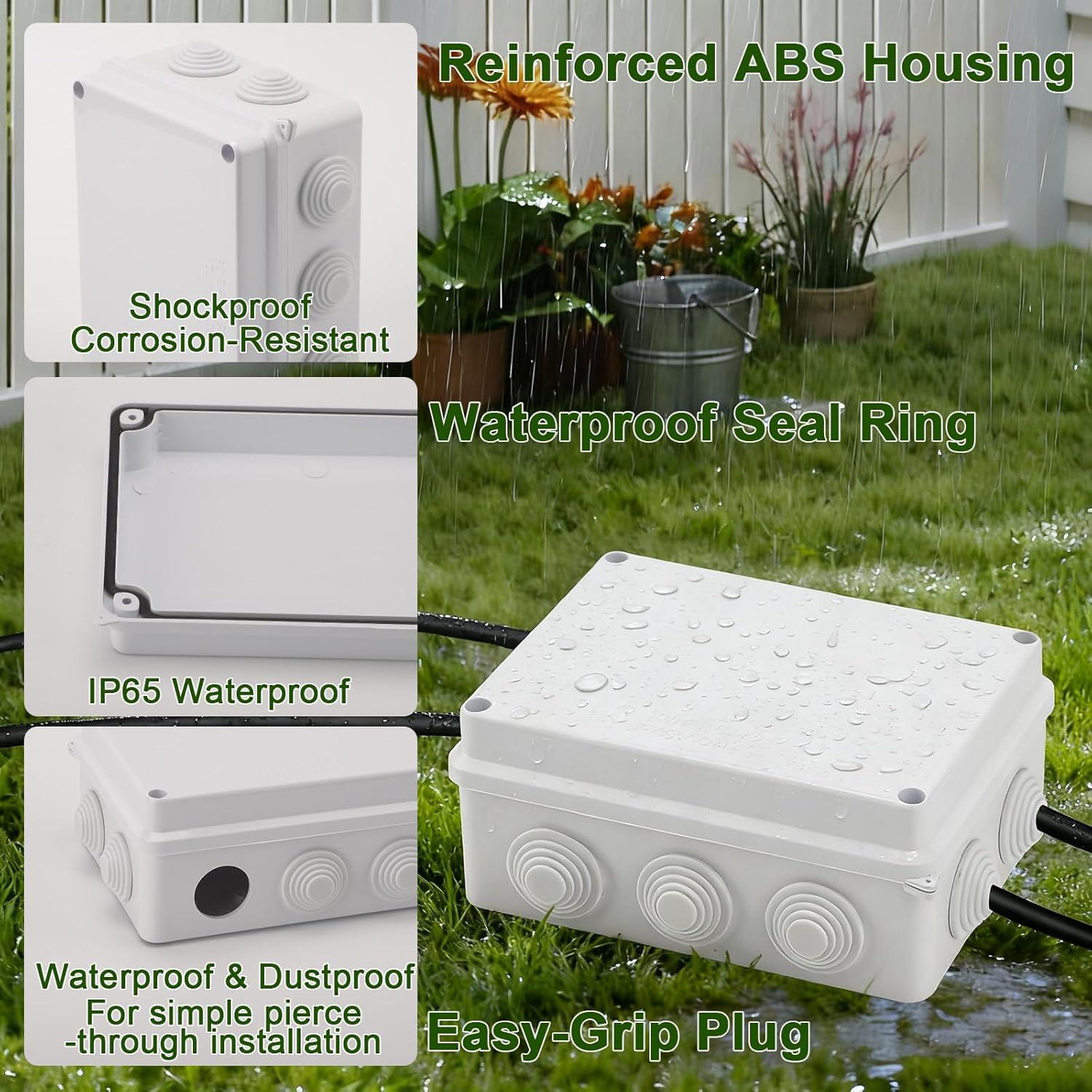 Caja de Conexiones Eléctricas DROK IP65 150x110x70mm Blanca