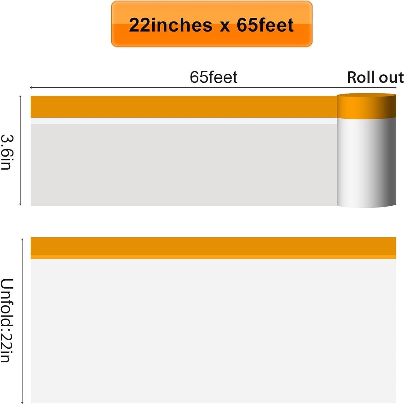 Película de Enmascarar Pre-tapeada 55.88 cm x 19.81 m - 2 Rollos