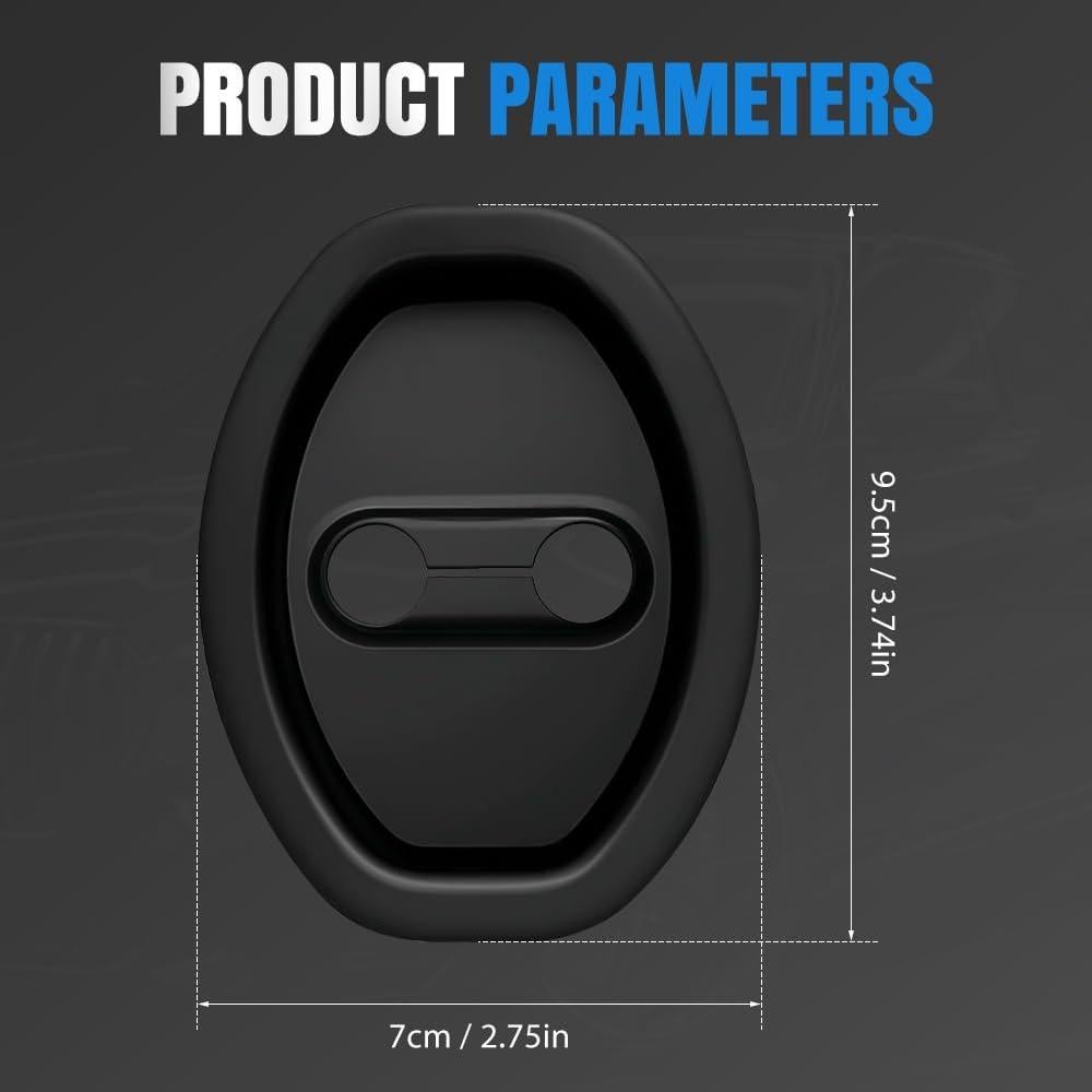 Car Silicone Door Latch Protective Cover, Easy Install Car Decorations, Universal Silicone Car Door Lock Cover, Protects Door Latches for All Vehicles (Black, 4 pcs)