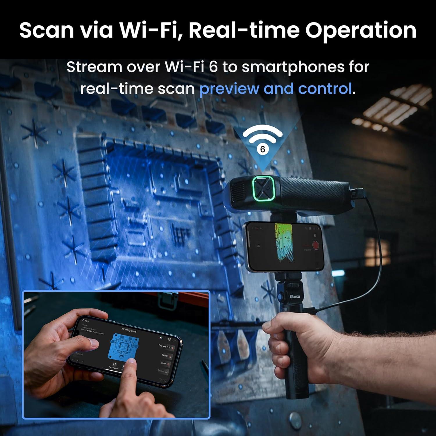 Escáner 3D Revopoint MetroY Pro, 0.01mm precisión, Wi-Fi 6