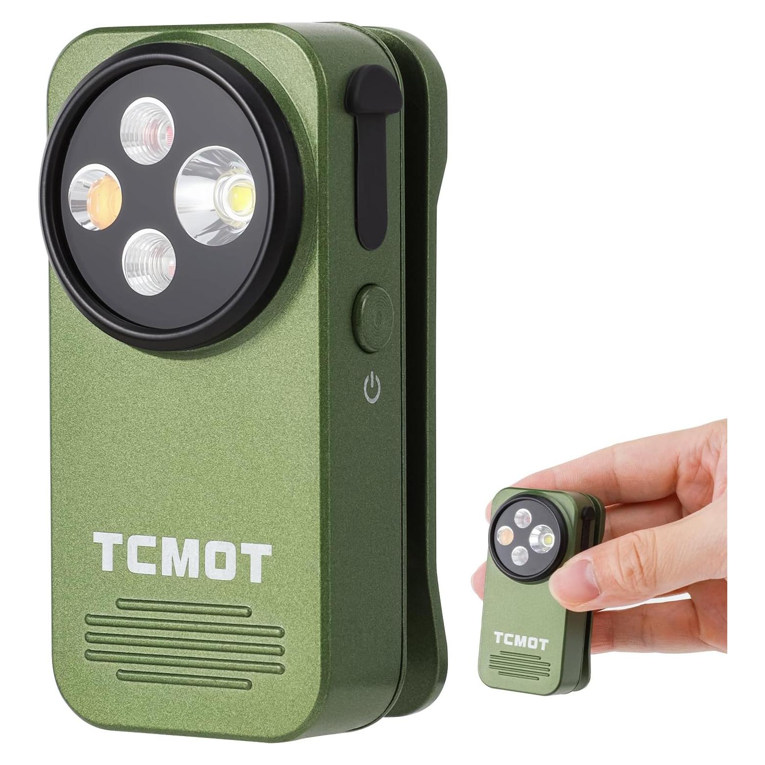 Luz de Clip EDC TCMOT Verde 600 Lúmenes Recargable IPX6