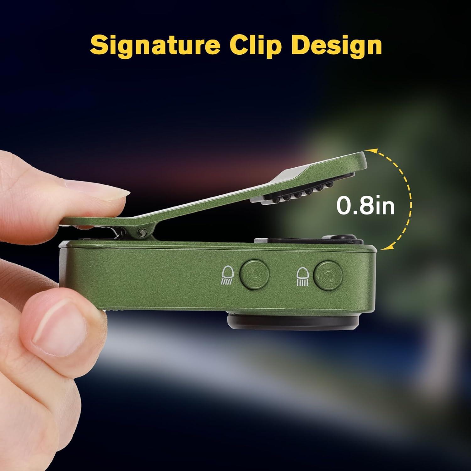 Luz de Clip EDC TCMOT Verde 600 Lúmenes Recargable IPX6