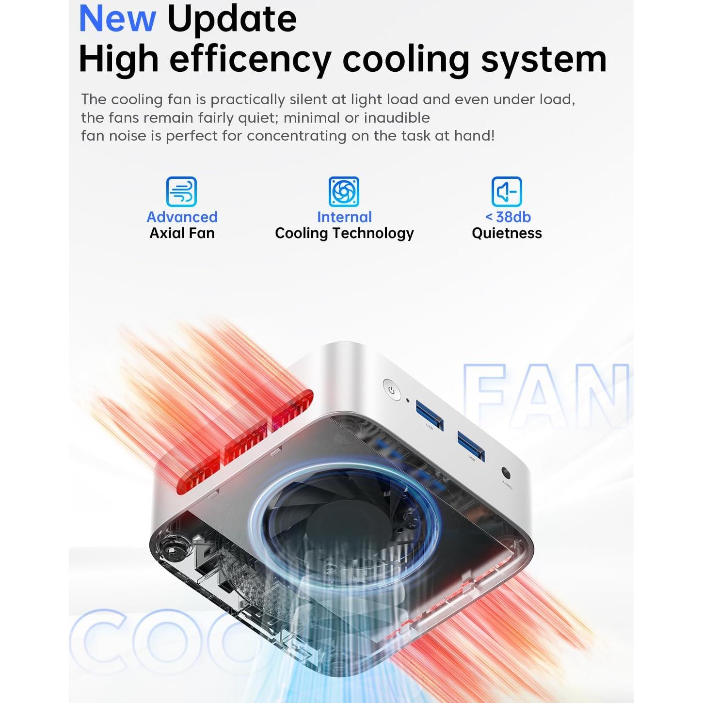 Mini PC ACEMAGIC V1, Intel N95, 16GB RAM, 256GB SSD, 4K