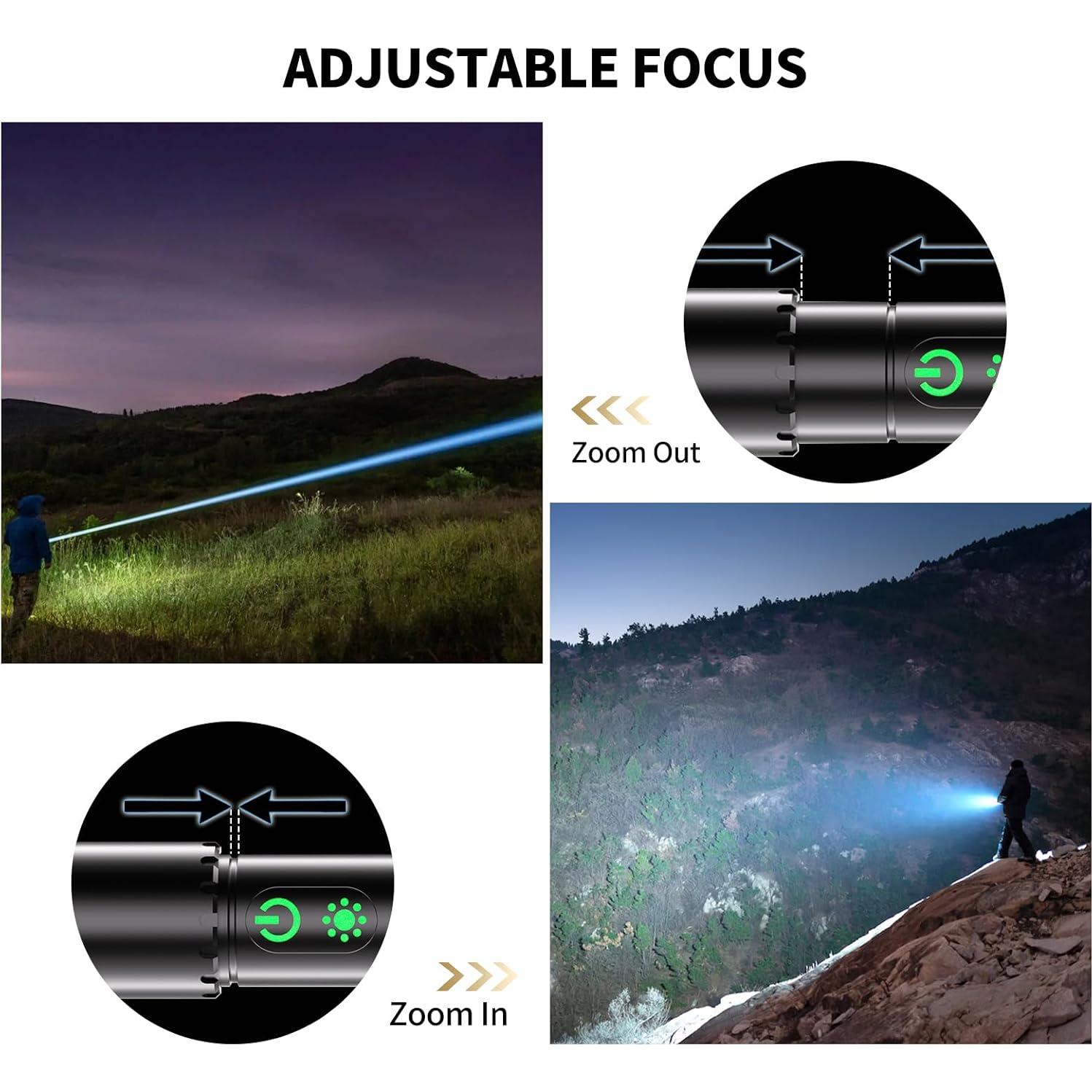 Linterna Recargable USB-C iPepul SDT-01 1300m 9 Modos