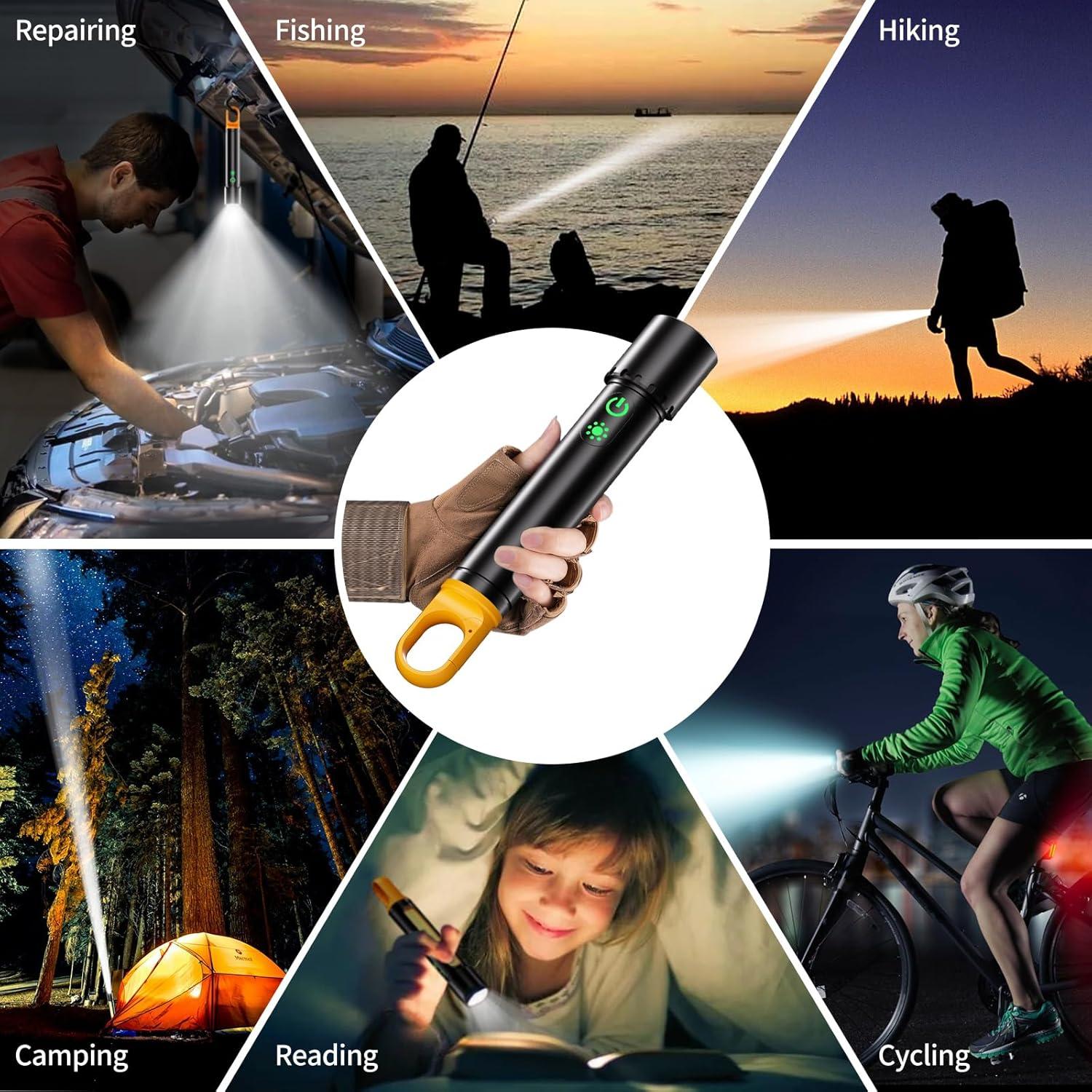 Linterna Recargable USB-C iPepul SDT-01 1300m 9 Modos