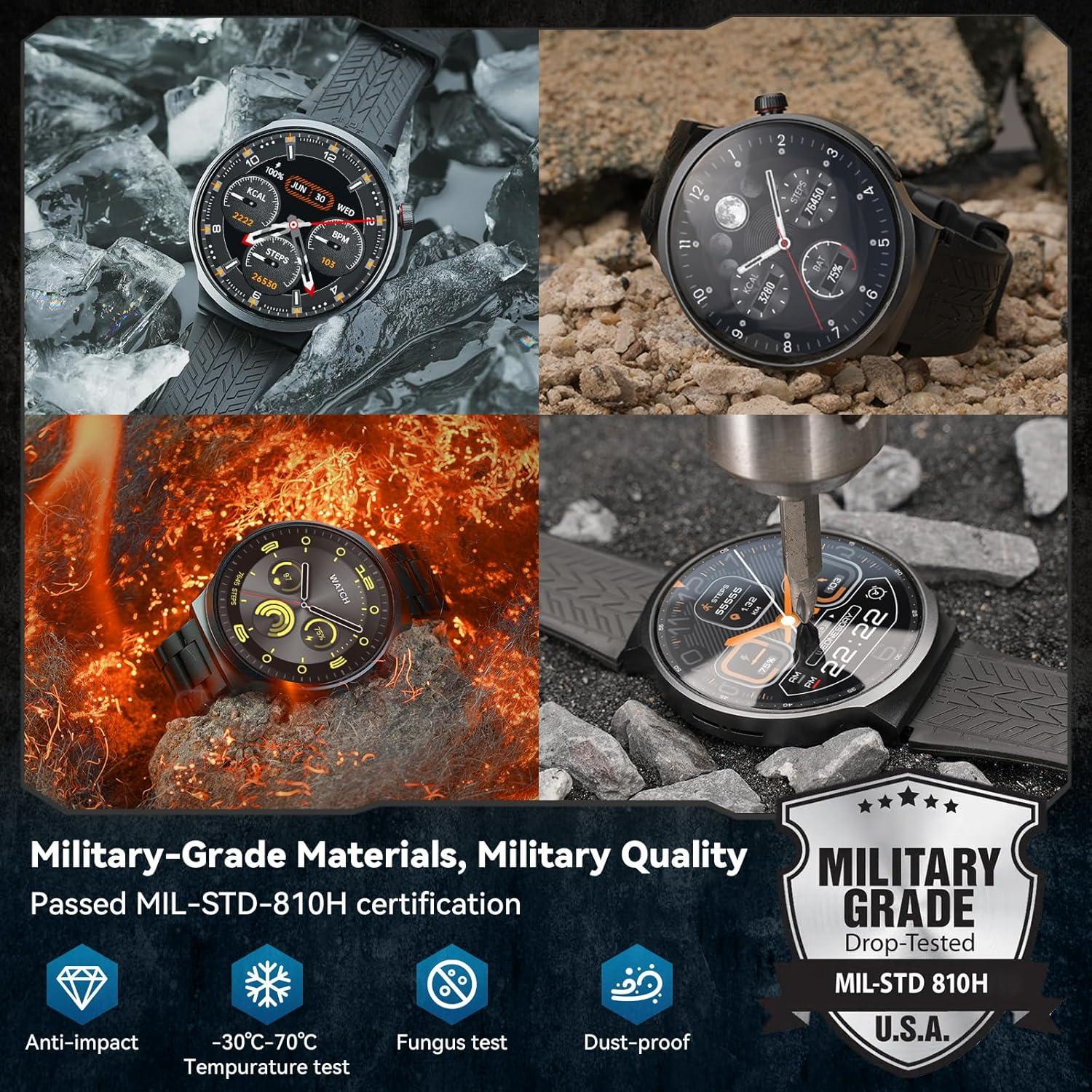 Reloj Inteligente AMAZTIM POWER para Hombres, Pantalla 4.7 cm