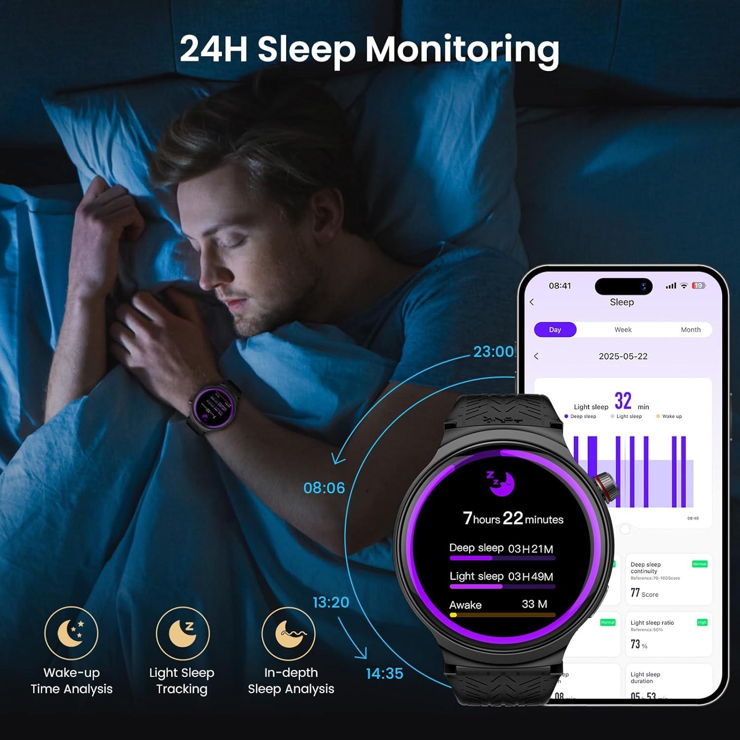 Reloj Inteligente AMAZTIM POWER para Hombres, Pantalla 4.7 cm