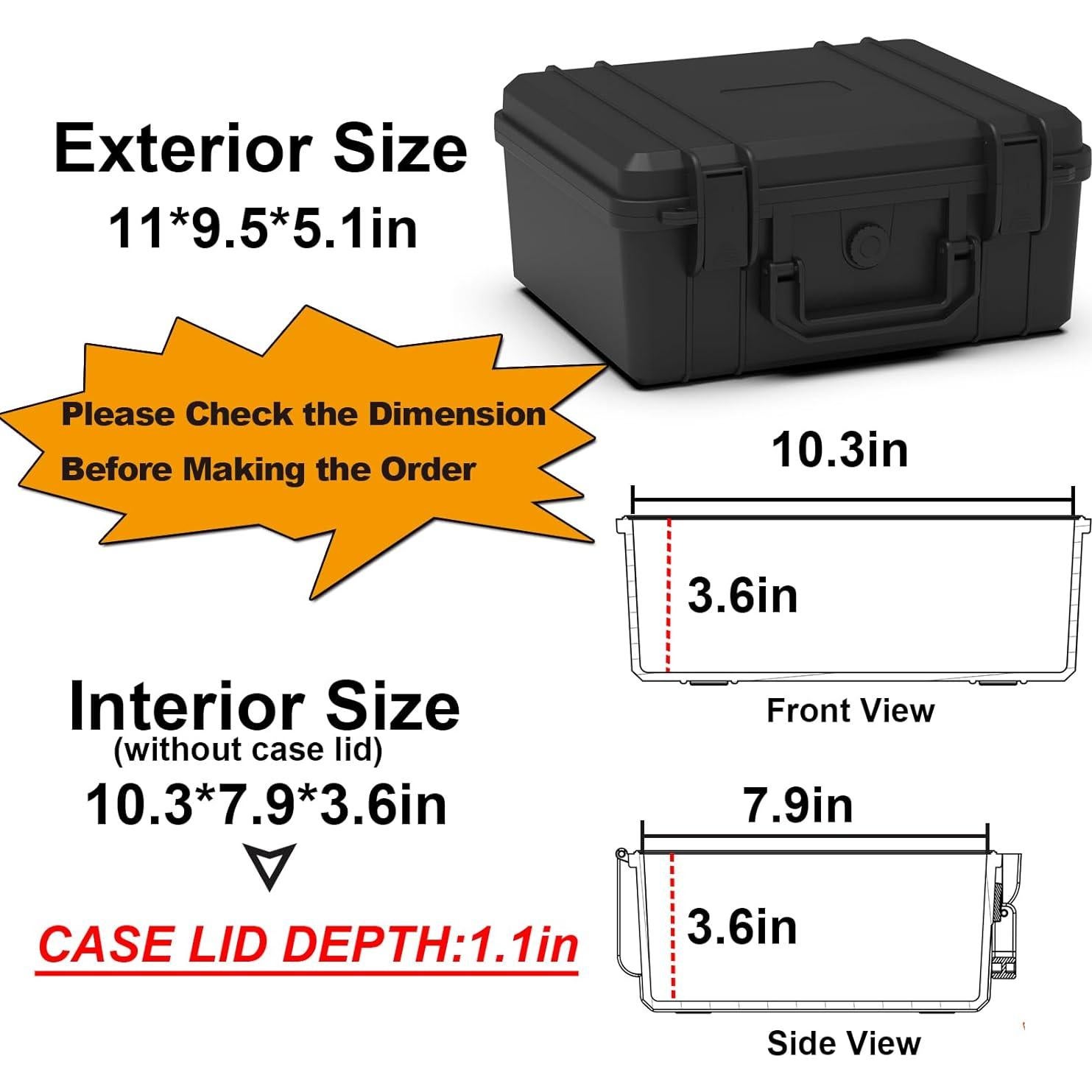 Estuche Duro Impermeable Ant Mag con Espuma 26.2x20.1x11.9 cm