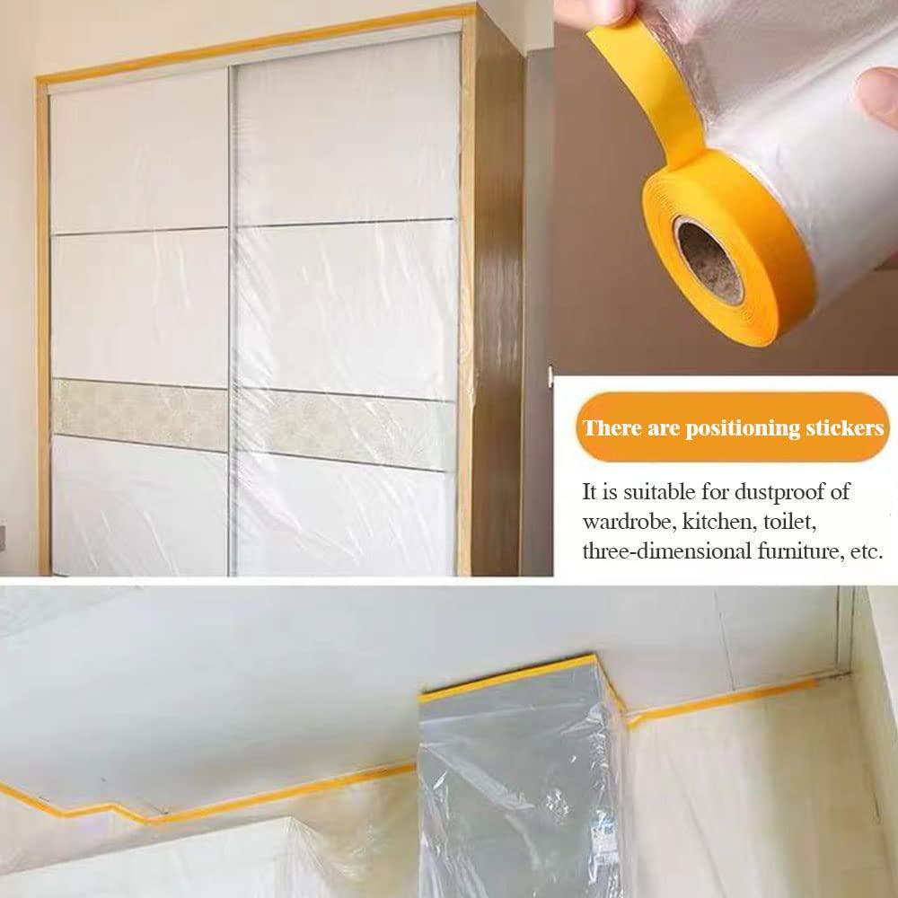 Película de Enmascarar con Cinta Andech 3.6x6.04m 3 Paquetes