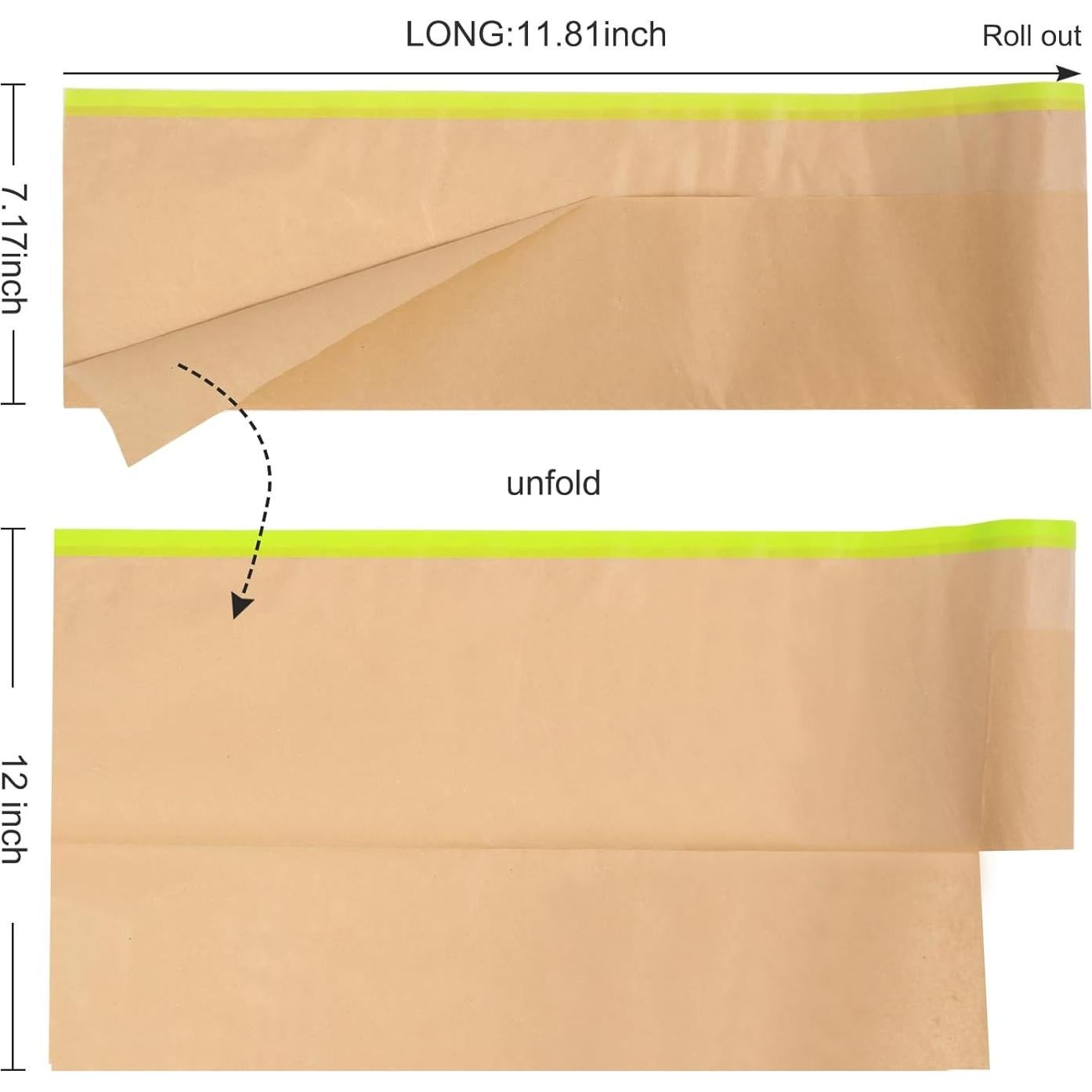 2 Rollos de Papel de Enmascarar Pre-tapeado Trzzyan 30.48cm x 15.24m