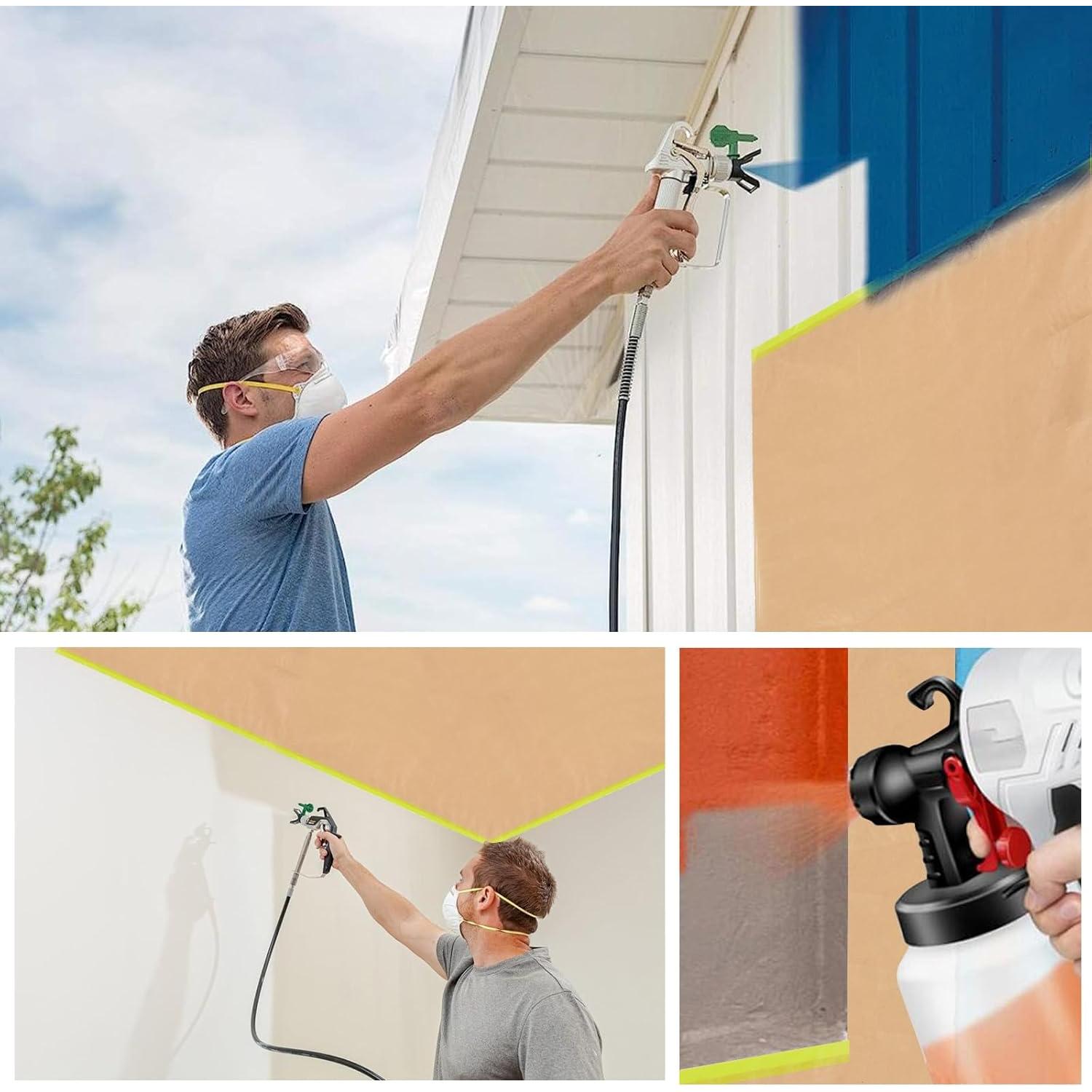 2 Rollos de Papel de Enmascarar Pre-tapeado Trzzyan 30.48cm x 15.24m