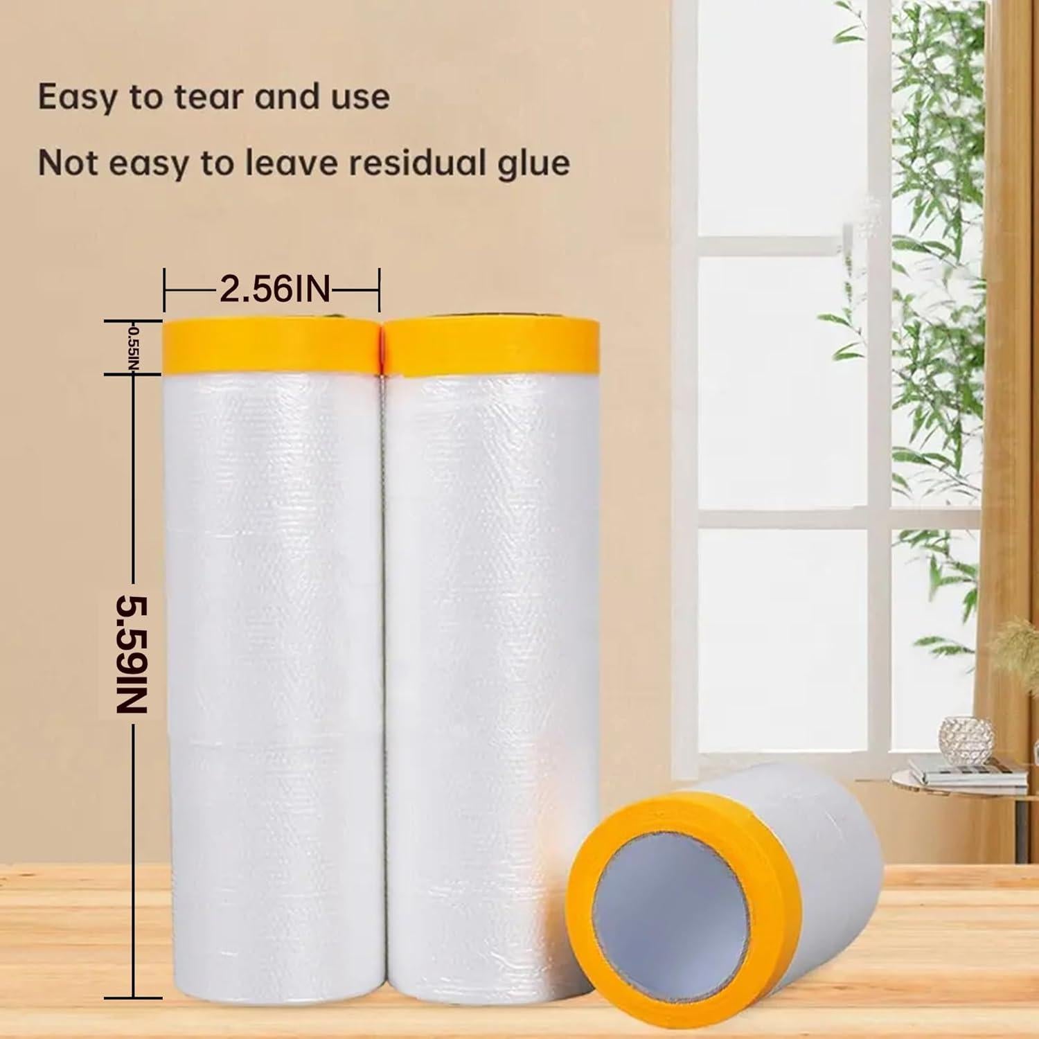 Película de Enmascarar Pre-Adhesiva Upupmoon 4 Rollos 24.9x15.5cm