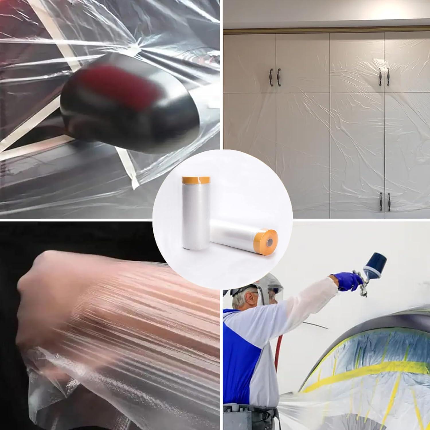 Película de Enmascarar Pre-Adhesiva Upupmoon 4 Rollos 24.9x15.5cm