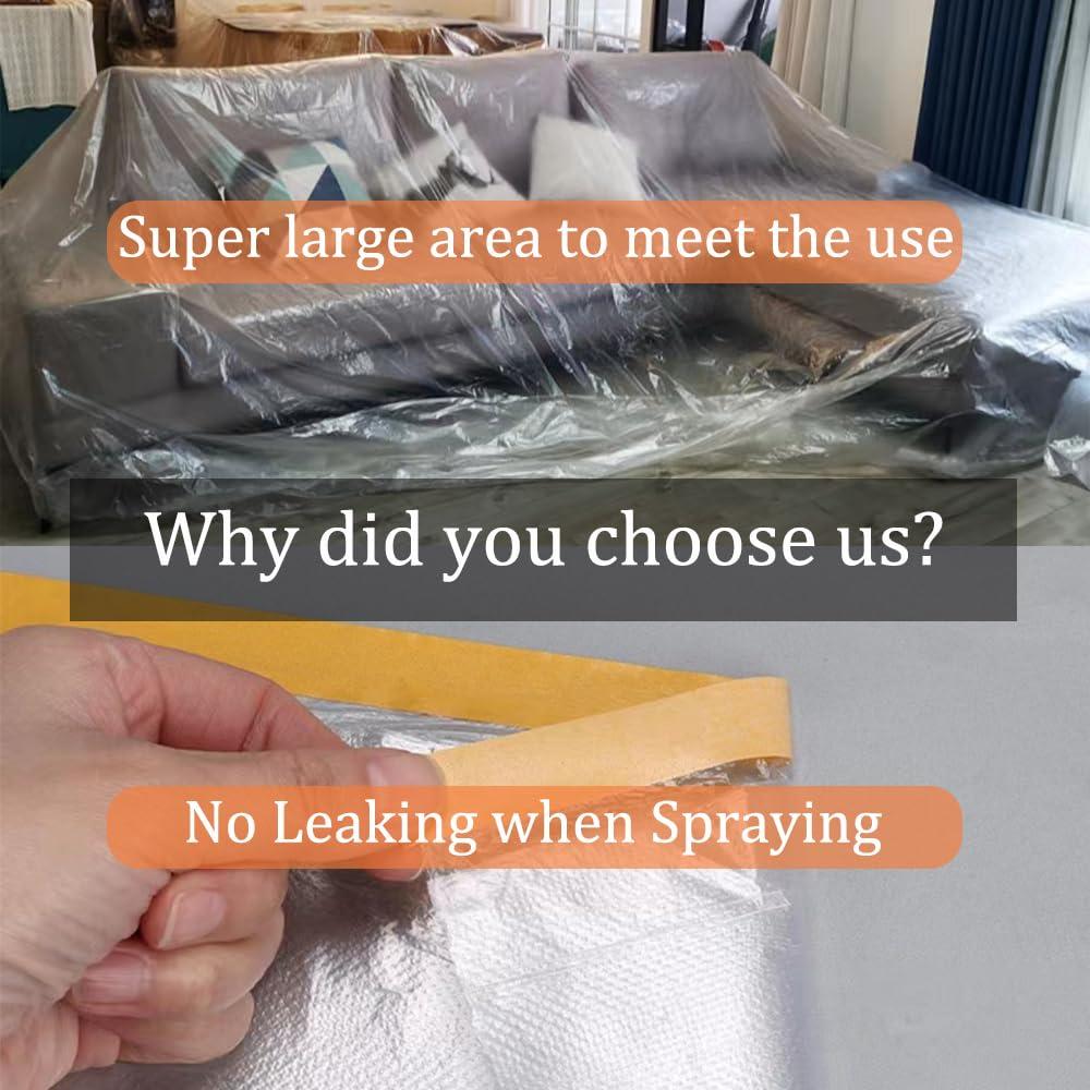 Película de Enmascarar con Cinta OULIGET 4.27x19.81m 2 Rollos