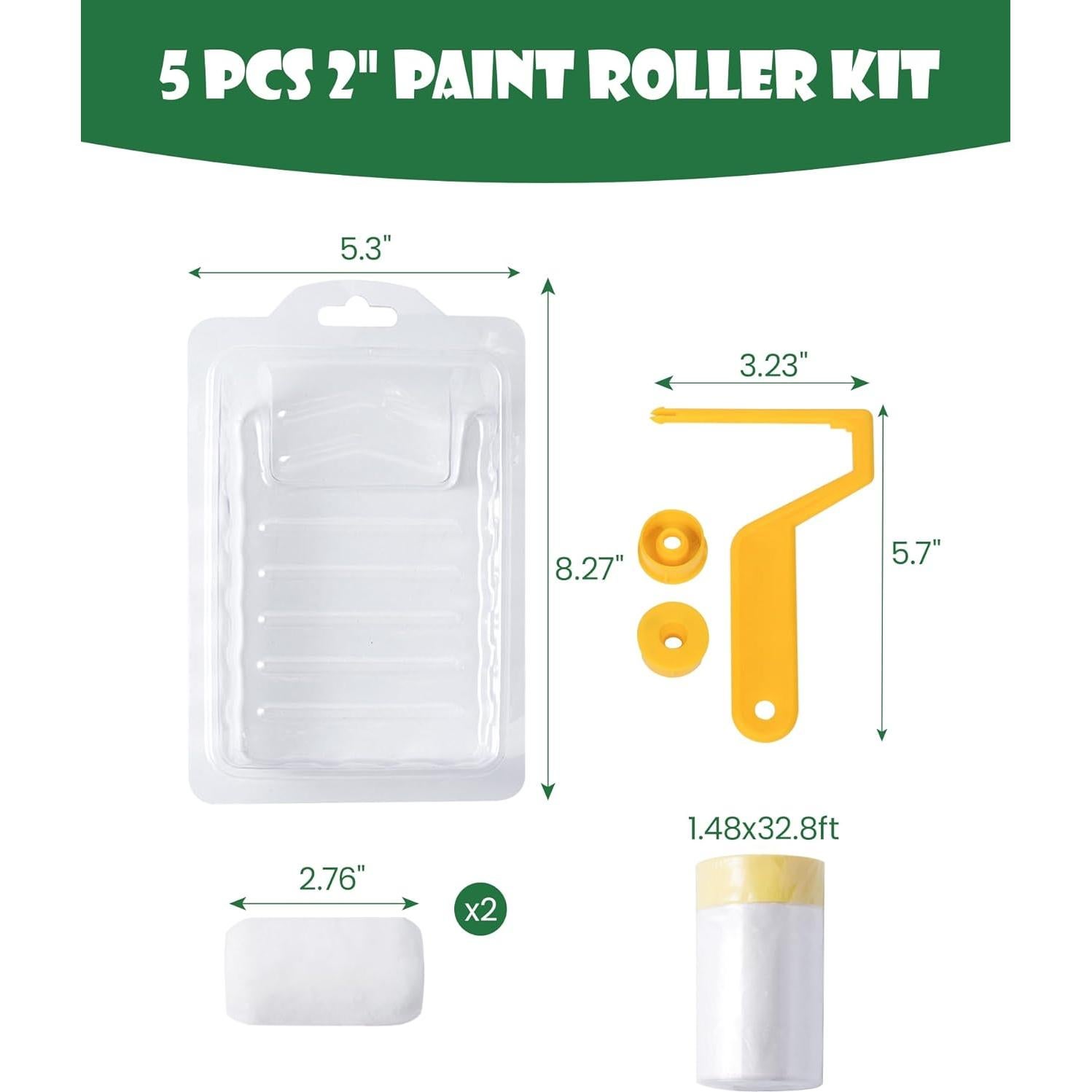 Kit de Pintura VOOMEY Mini Rodillo 2" con Film Enmascarar