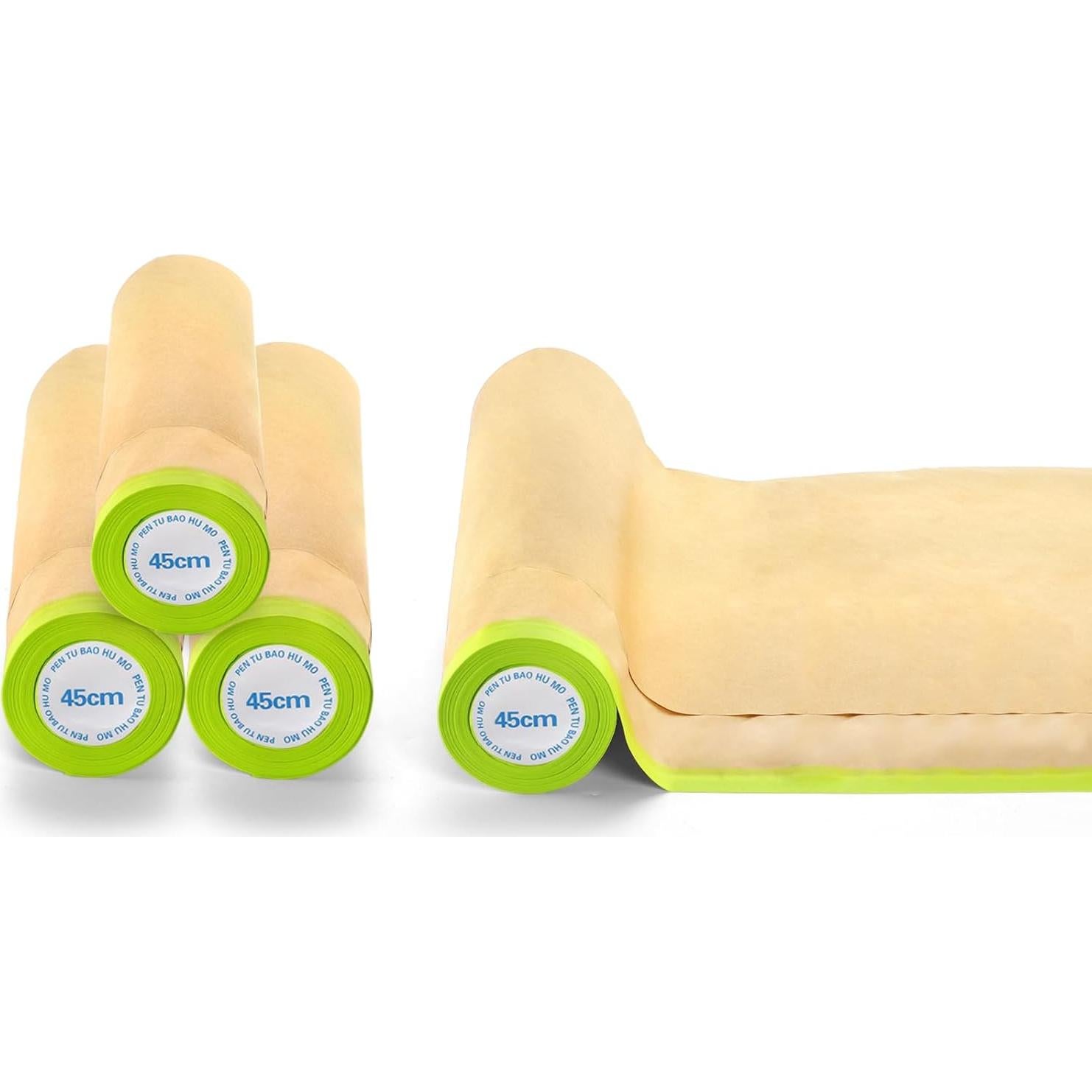 Jucoan 6 Rollos de Papel de Enmascarar Pre-Cinta 45.72 cm