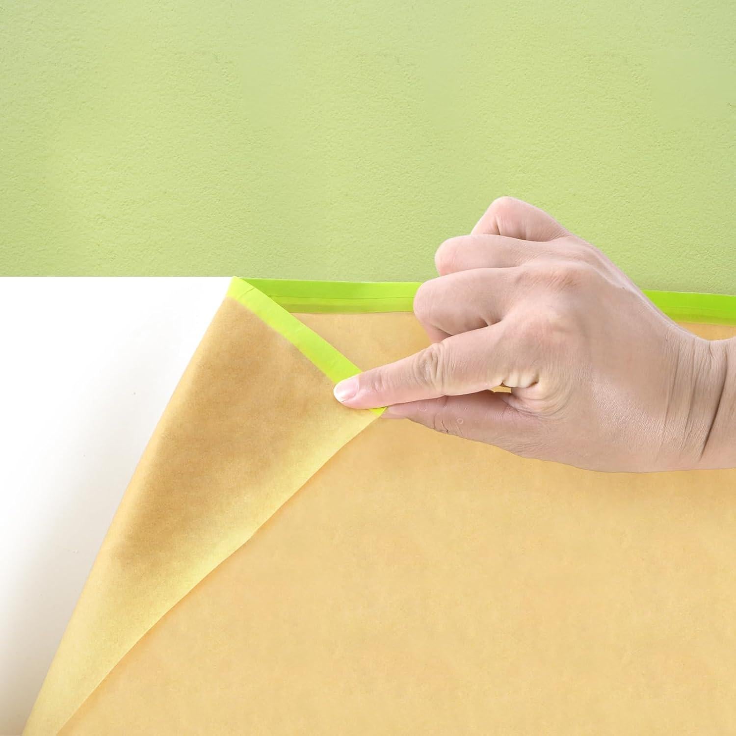 Jucoan 6 Rollos de Papel de Enmascarar Pre-Cinta 45.72 cm