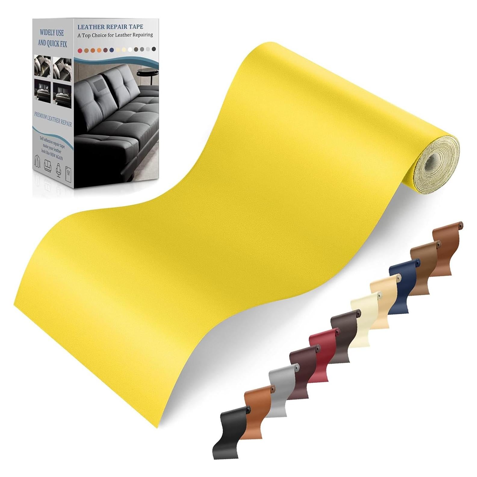 Cinta de Reparación de Cuero Autoadhesiva YAFLC 10x160 cm Amarillo