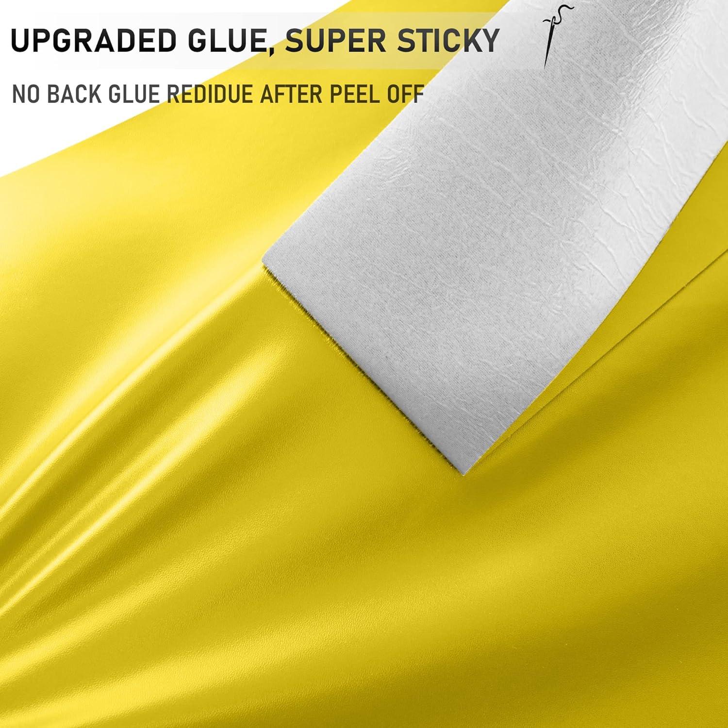 Cinta de Reparación de Cuero Autoadhesiva YAFLC 10x160 cm Amarillo