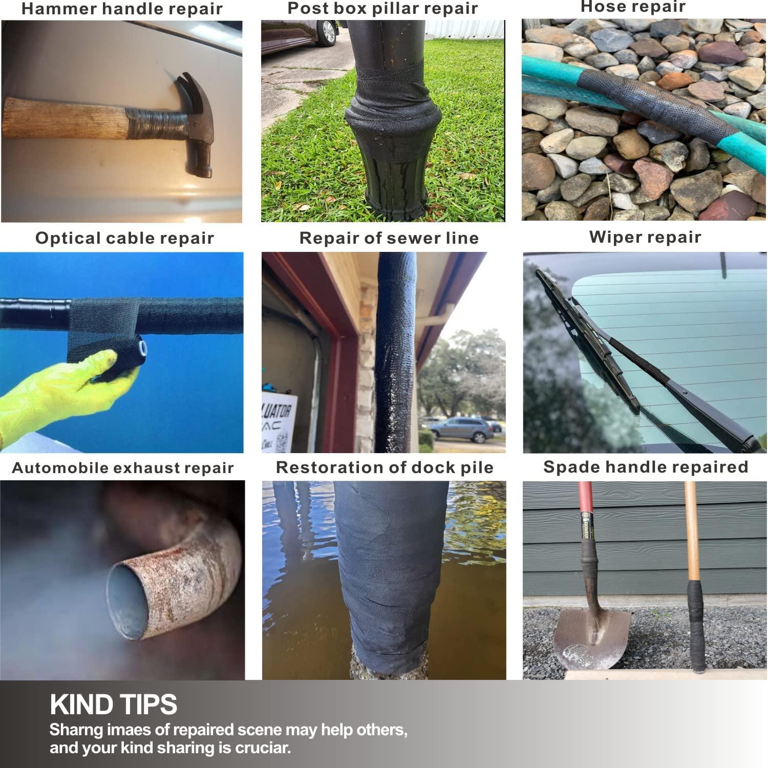 Cinta de Reparación de Fibra de Vidrio AMIZUHE 4" x 4.57m