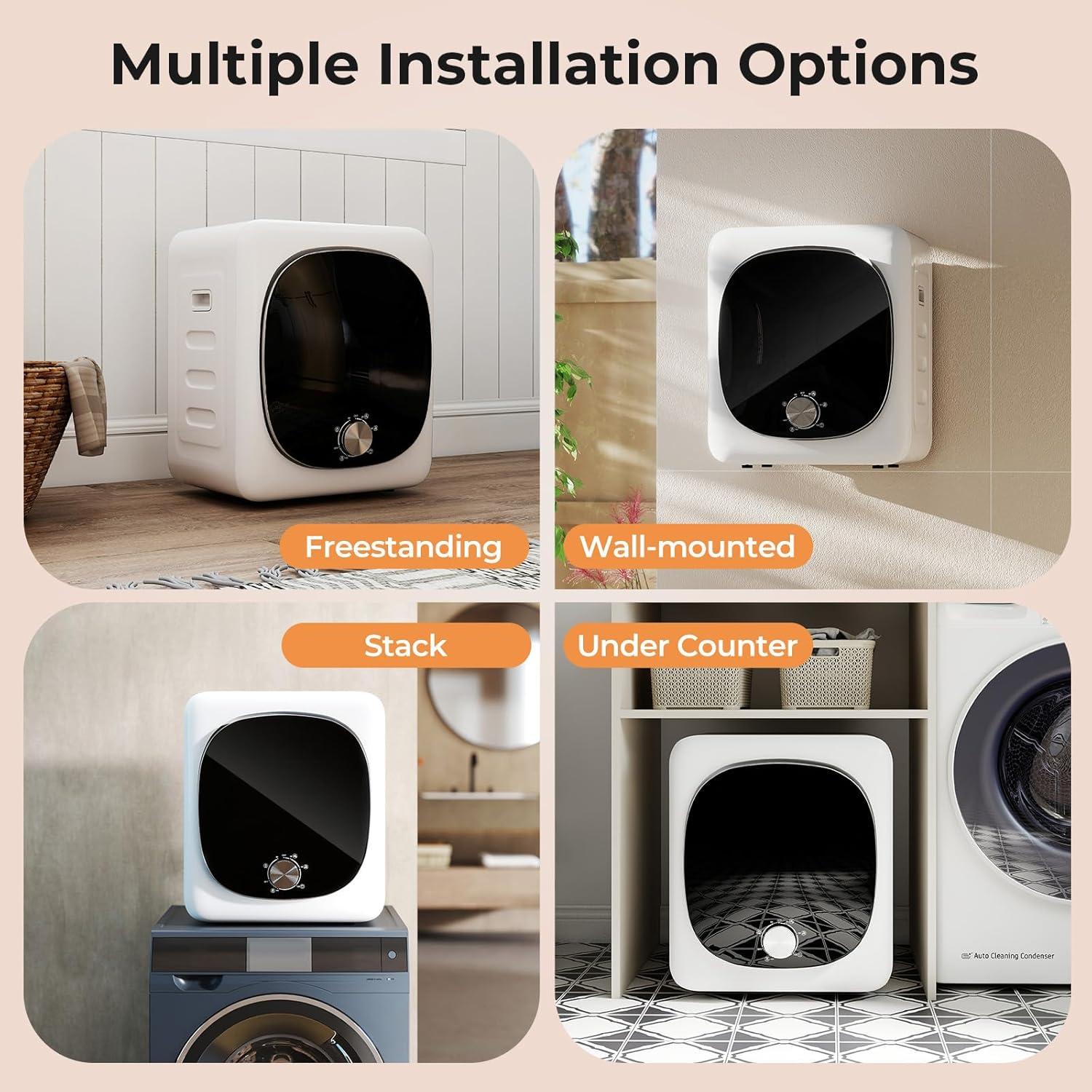 Secadora de Ropa Portátil COSTWAY 1.5 Pies Cúbicos 800W Blanca