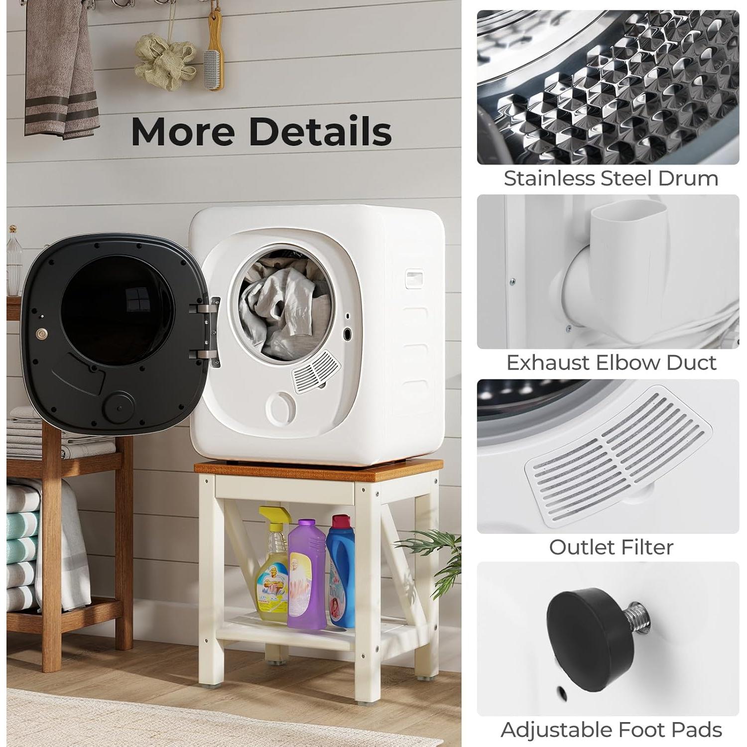 Secadora de Ropa Portátil COSTWAY 1.5 Pies Cúbicos 800W Blanca