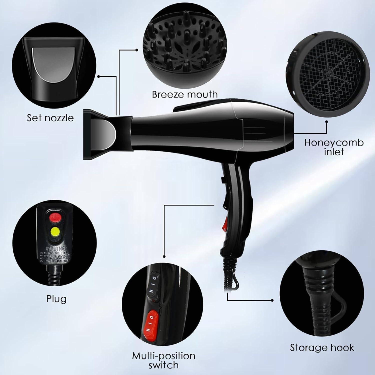 Secador de Pelo Profesional PAIER 3500W Iónico Cerámico