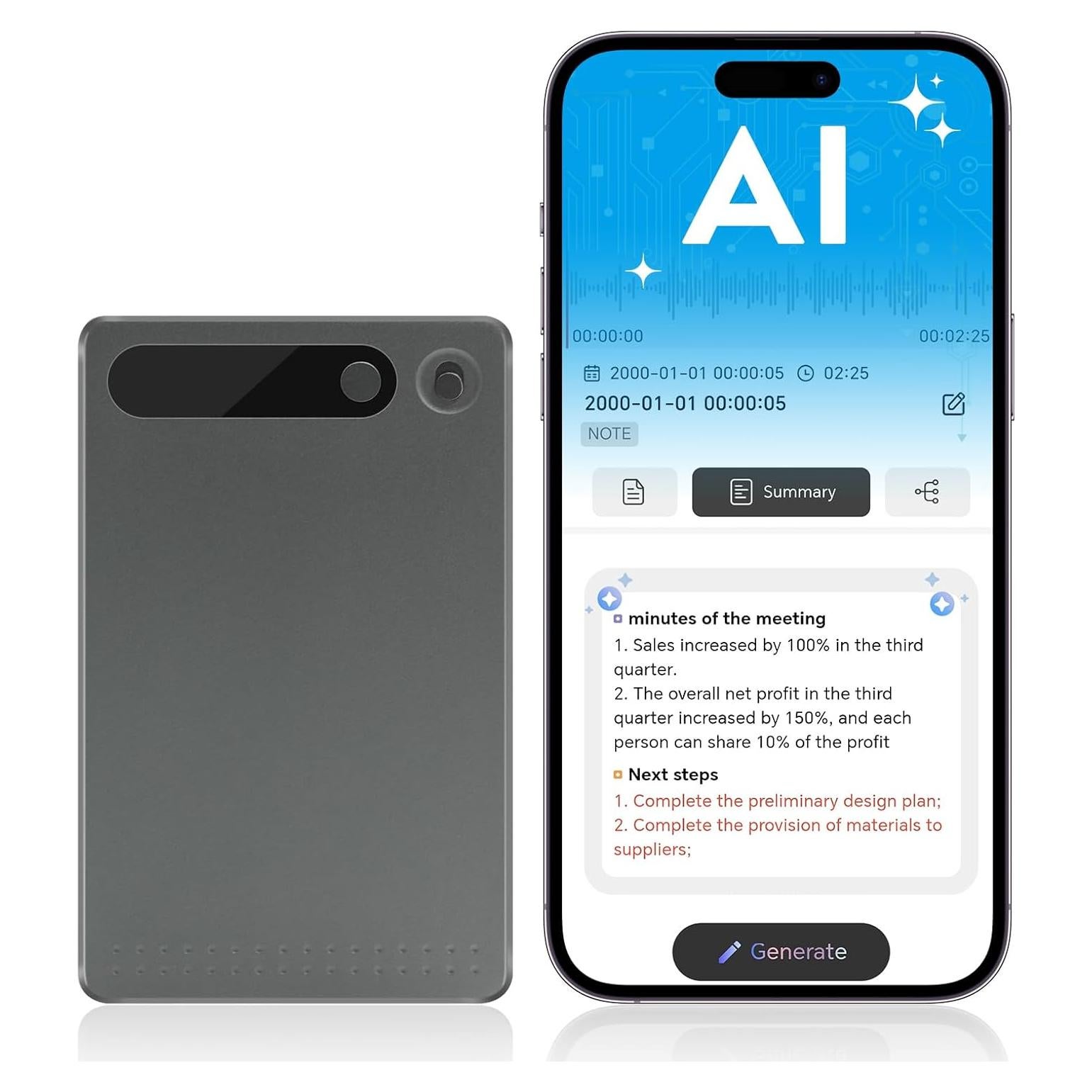 Grabadora de Voz AHXJKA Aivr-2023 - 98% Precisión Multilingüe