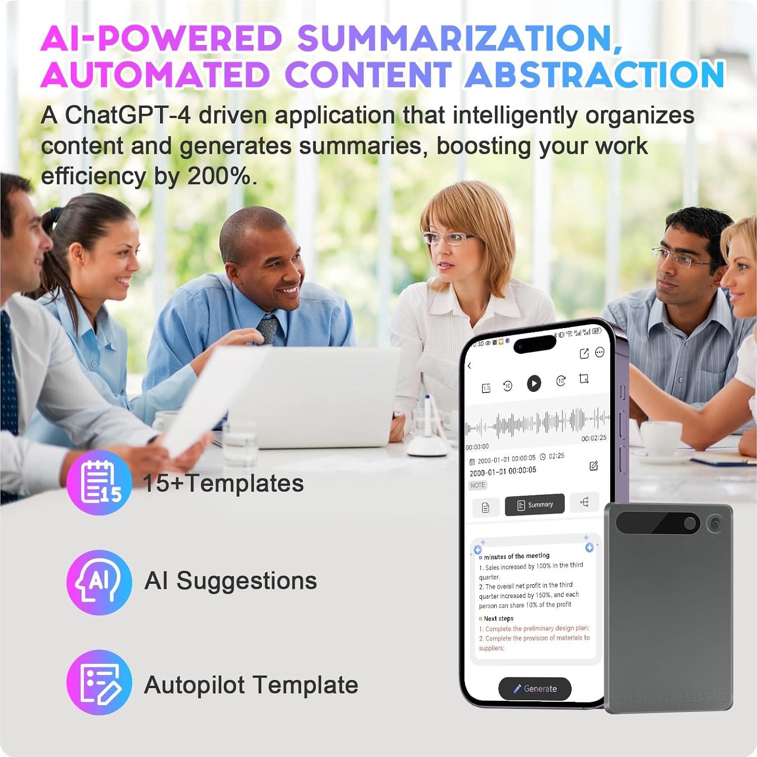 Grabadora de Voz AHXJKA Aivr-2023 - 98% Precisión Multilingüe