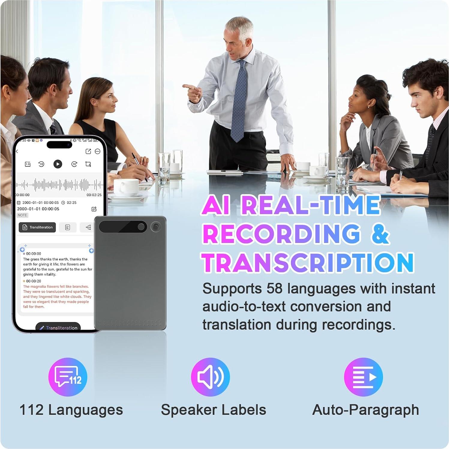 Grabadora de Voz AHXJKA Aivr-2023 - 98% Precisión Multilingüe