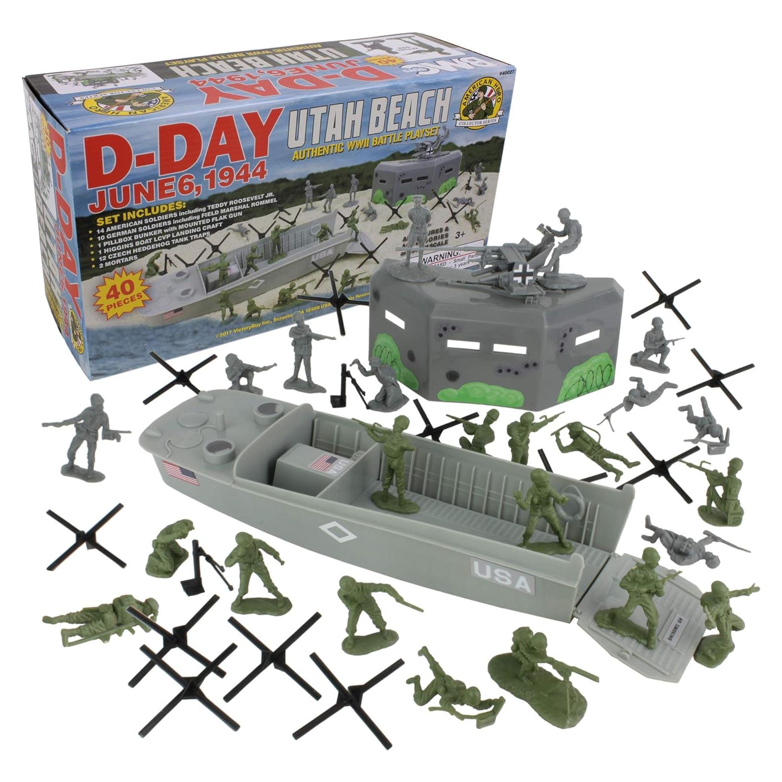 Juego de Soldados de Plástico BMC D-DAY Playa de Utah 40 Piezas