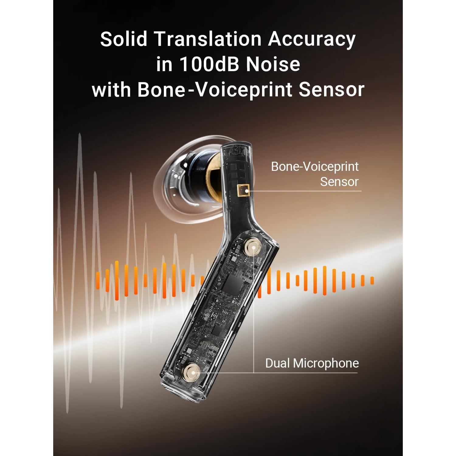 Auriculares de Traducción Timekettle W4 Oro, 42 Idiomas, IA