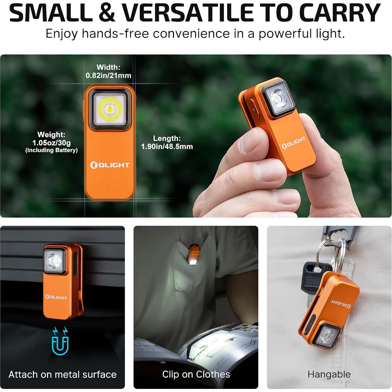 Linterna EDC Recargable OLIGHT Oclip 300 Lúmenes Luz de Llavero