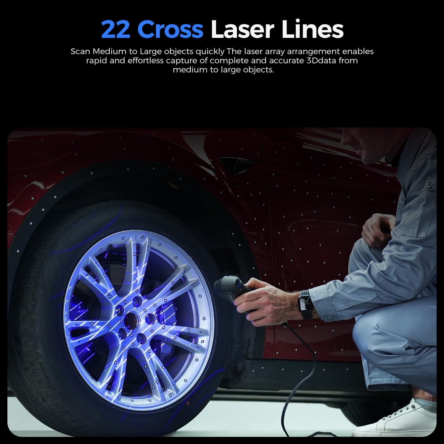 Escáner 3D Creality Raptor Pro 0.02mm 22+7 Láser Azul