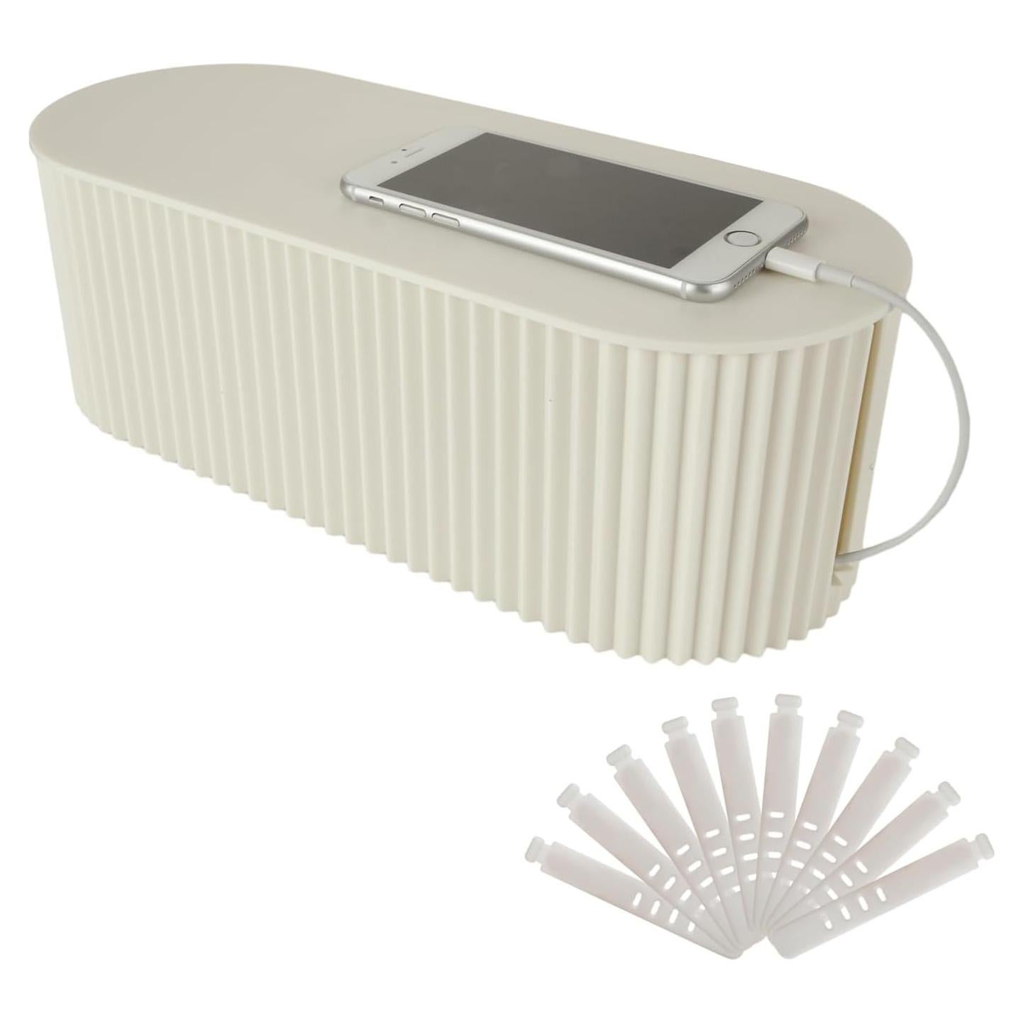 Caja Organizadora de Cables MUXHEL Blanca con 10 Ataduras