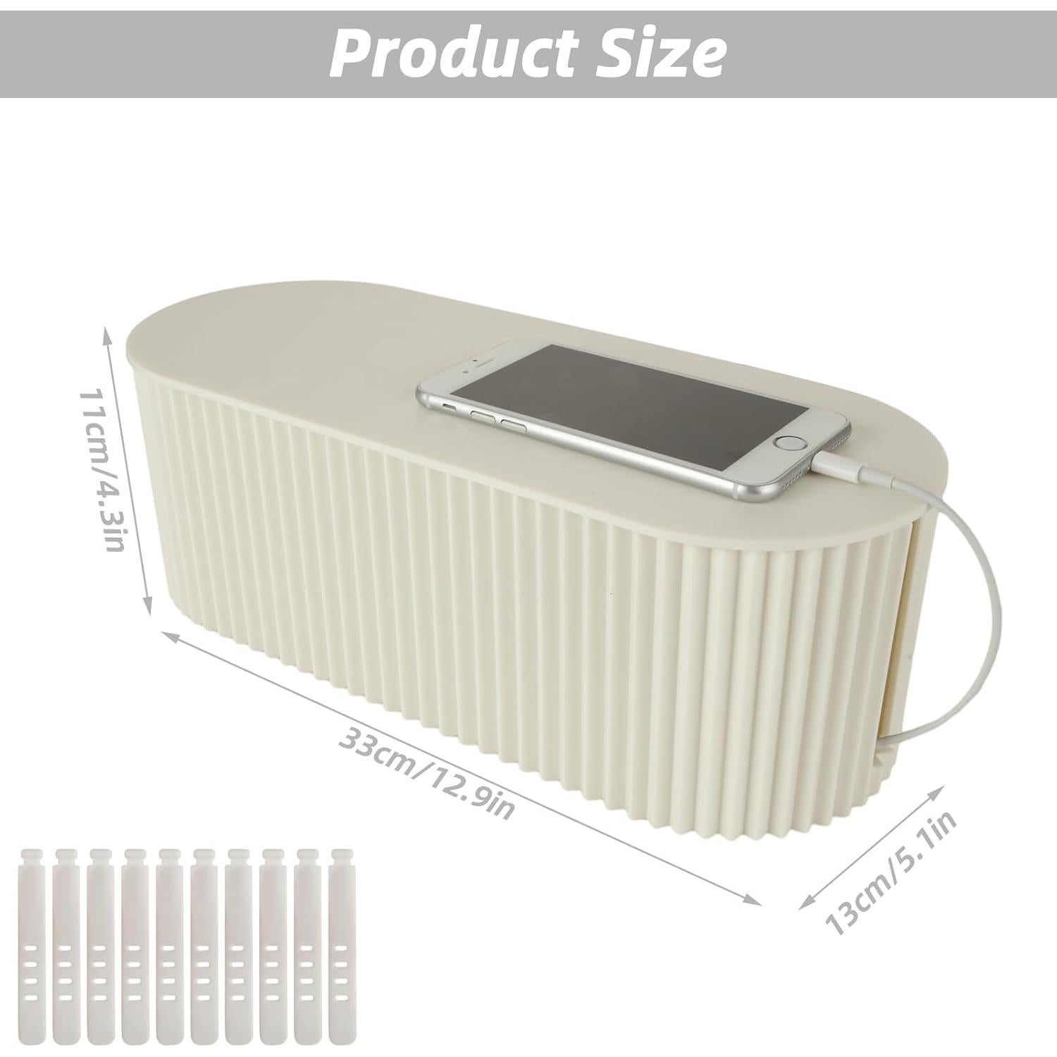 Caja Organizadora de Cables MUXHEL Blanca con 10 Ataduras