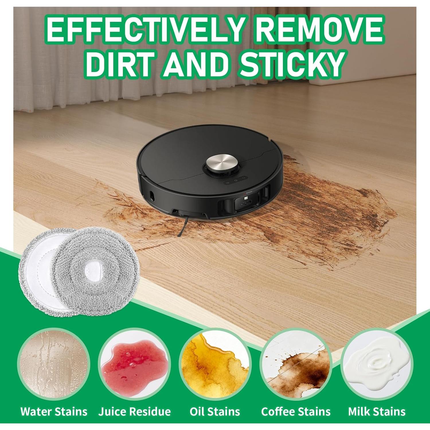 Paquete de 12 almohadillas de microfibra Klypticfit para aspiradora robot Dreame