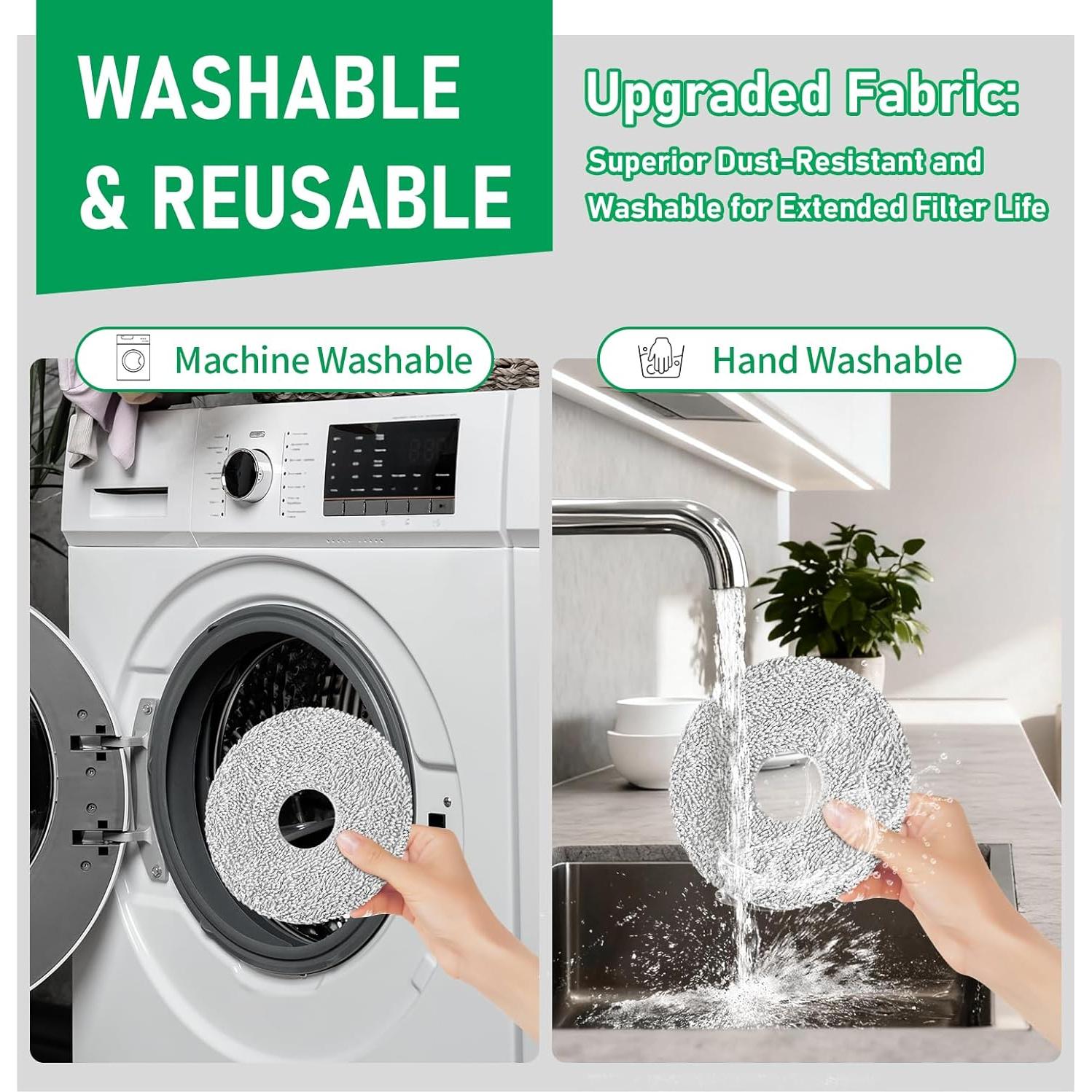 Paquete de 12 almohadillas de microfibra Klypticfit para aspiradora robot Dreame