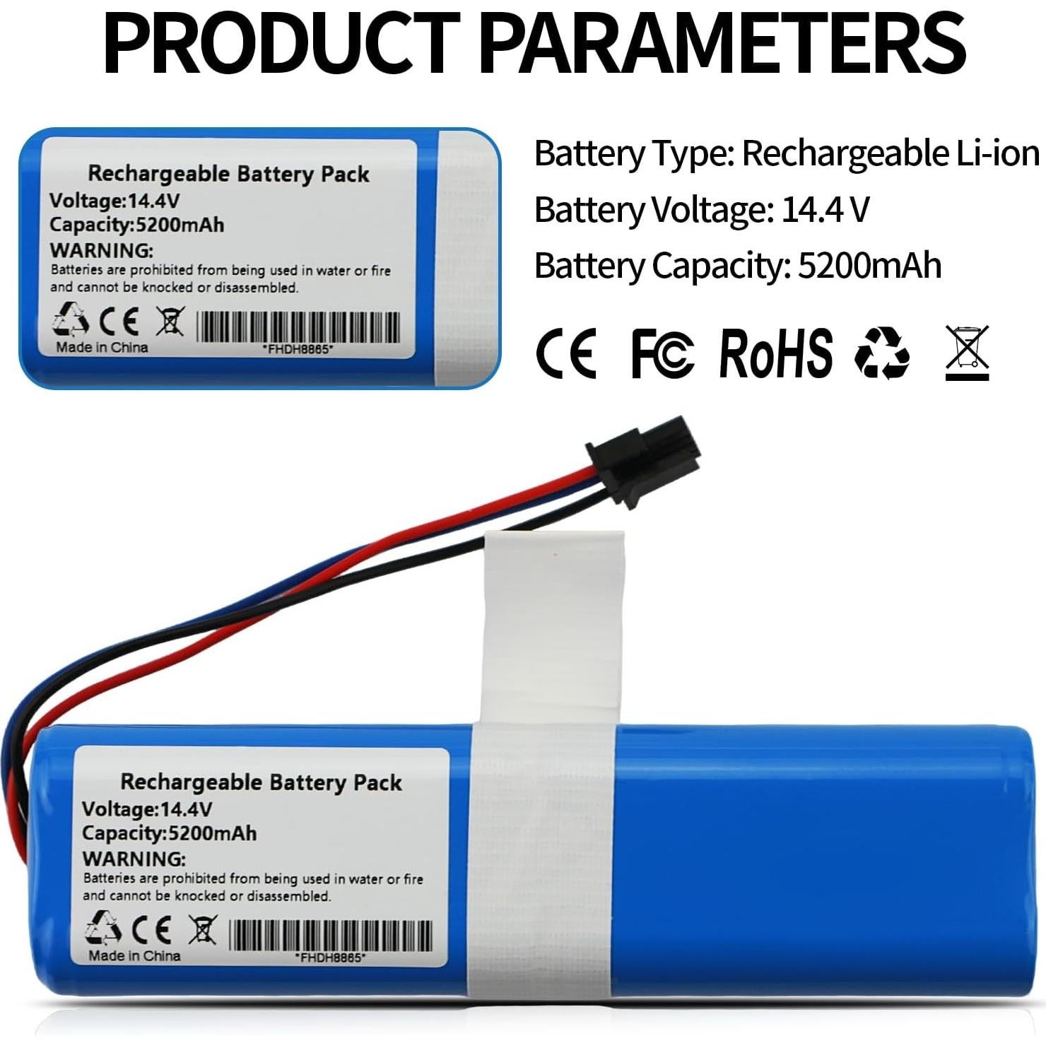 Batería Li-ion 14.4V 5200mAh para Aspiradora Dreame L20 Ultra
