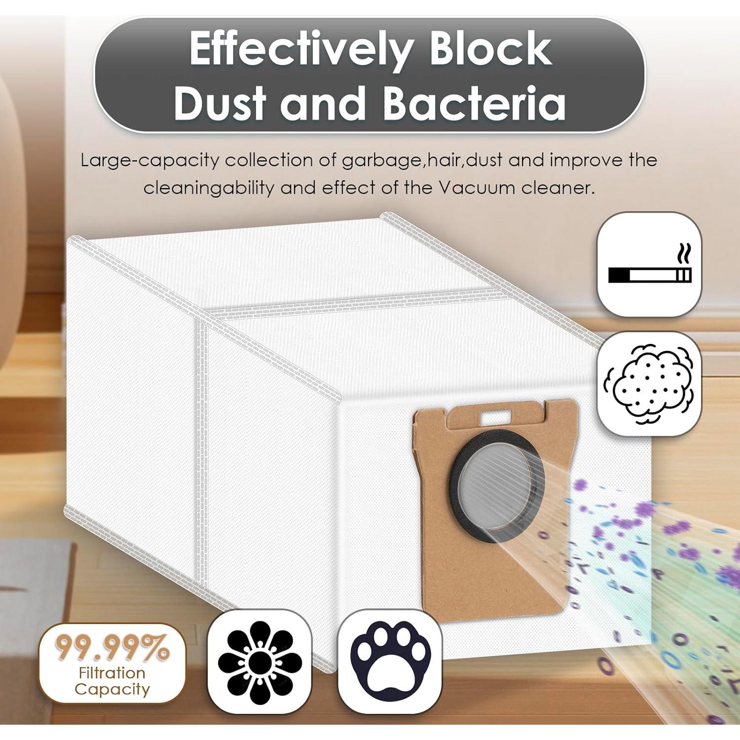 16 Bolsas de Polvo Reemplazo BRUVISH para Aspiradoras Dreame y Xiaomi