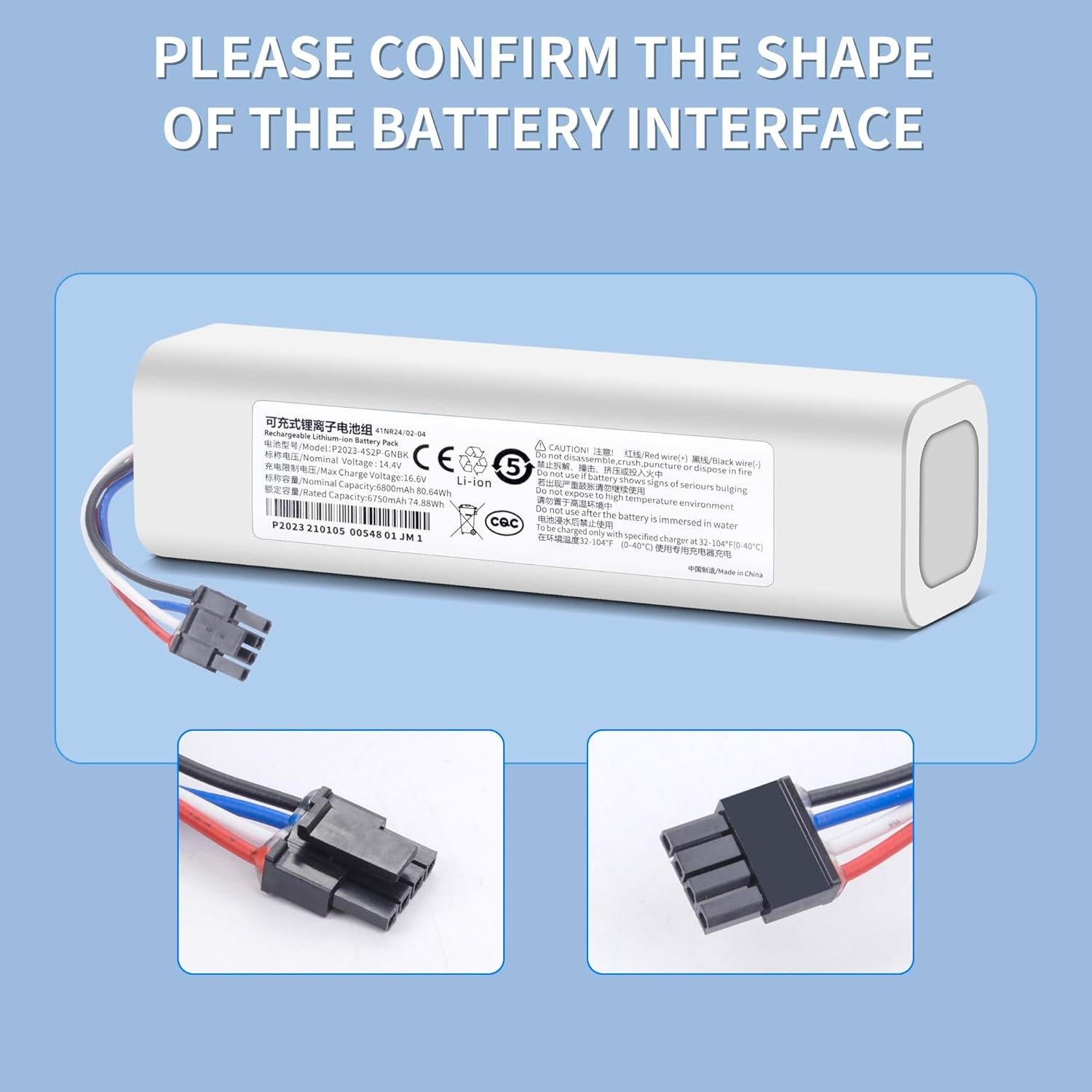 Batería de Ión de Litio 6800mAh para Aspiradoras Dreame