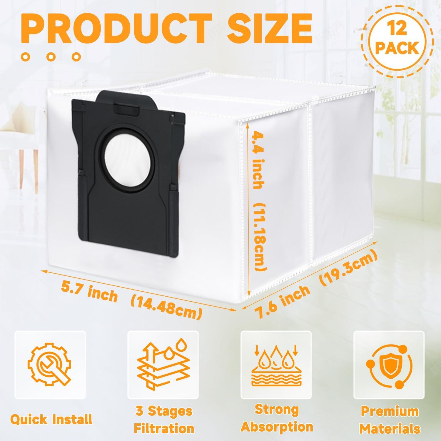 Paquete de 12 Bolsas de Polvo Galaton FCD para Aspiradora Robot