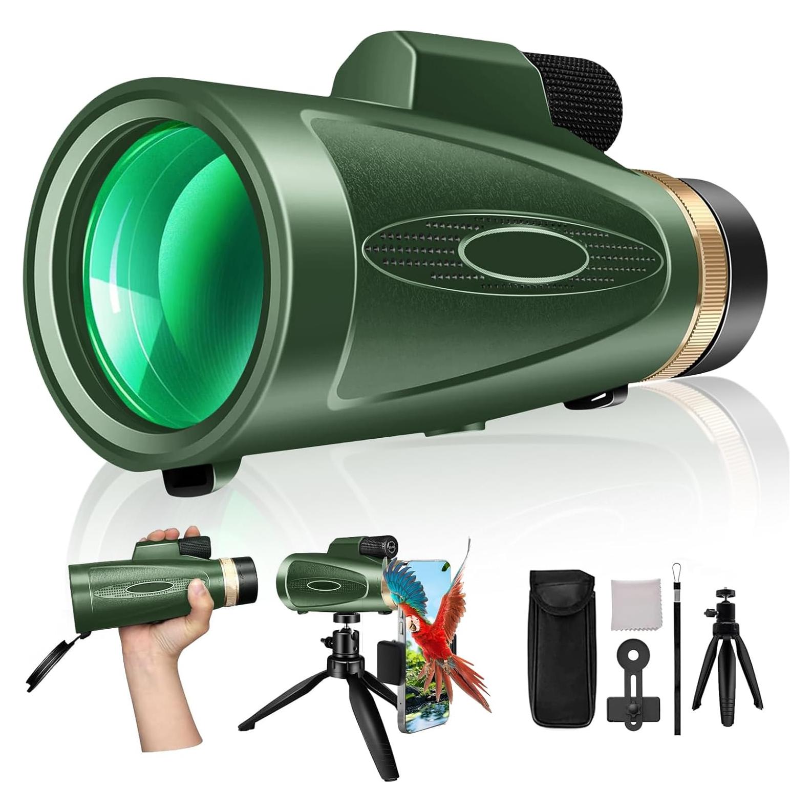 Telescopio Monocular 80x100 ASxmhGo con Trípode y Adaptador