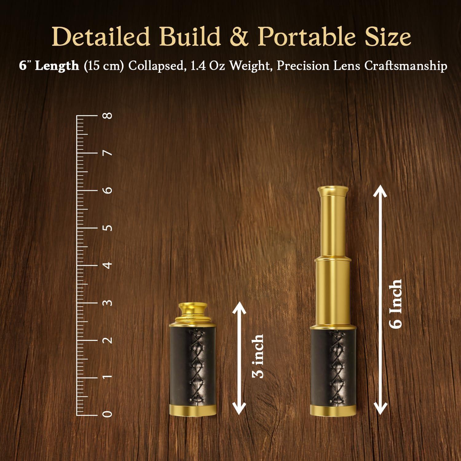 Telescopio de Bronce NauticalMart 15 cm con Funda de Cuero