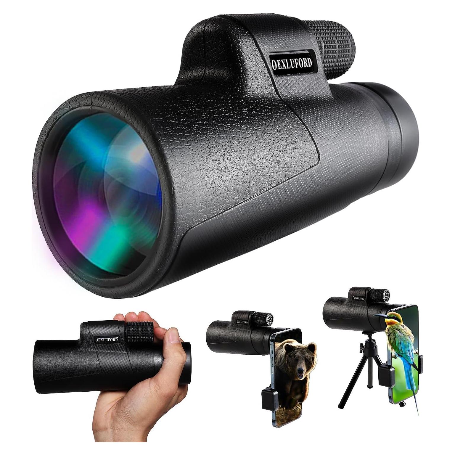 Monocular 80X100 OEXLUFORD - Telescopio HD Plegable para Aventura