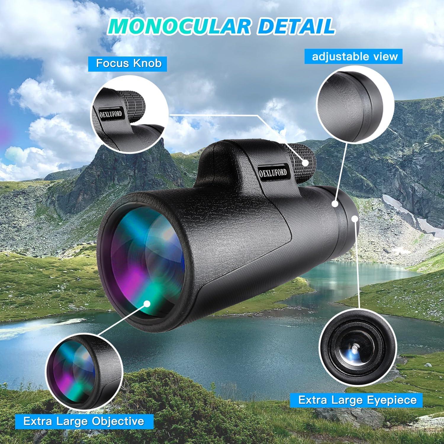 Monocular 80X100 OEXLUFORD - Telescopio HD Plegable para Aventura